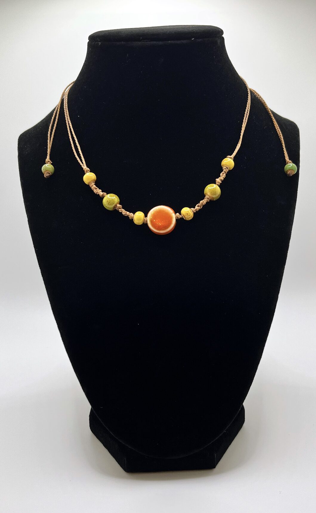 Fall Orange Circle Necklace