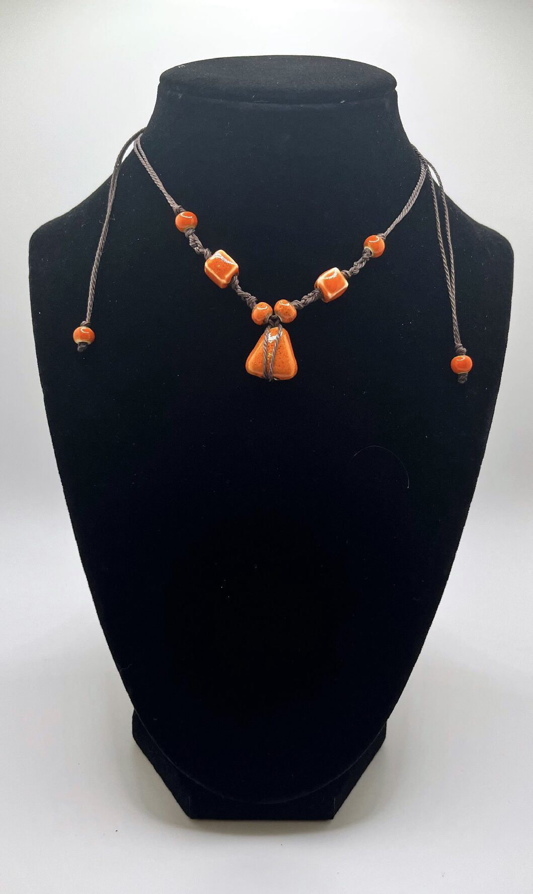 Orange Triangle Necklace